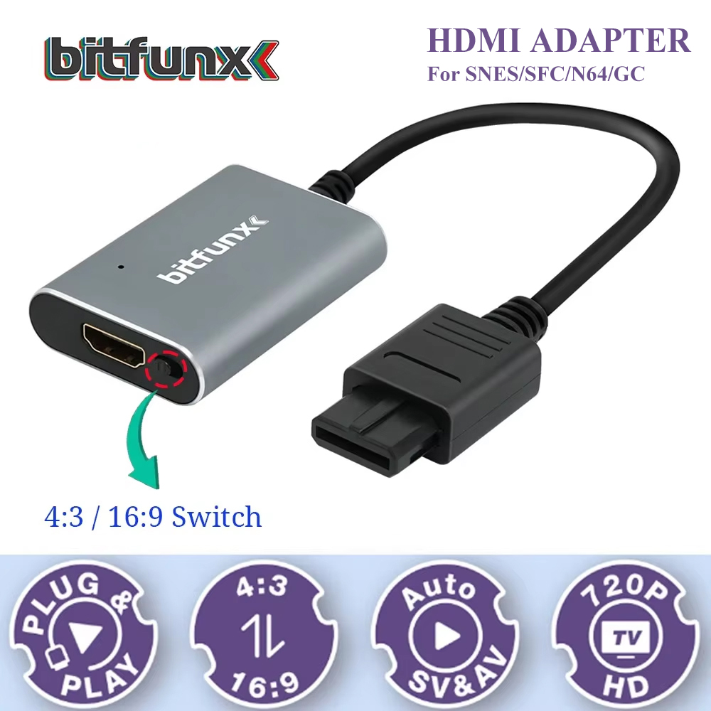 Retro Gaming Handheld - Bitfunx – adaptateur vidéo 720P Svideo/AV