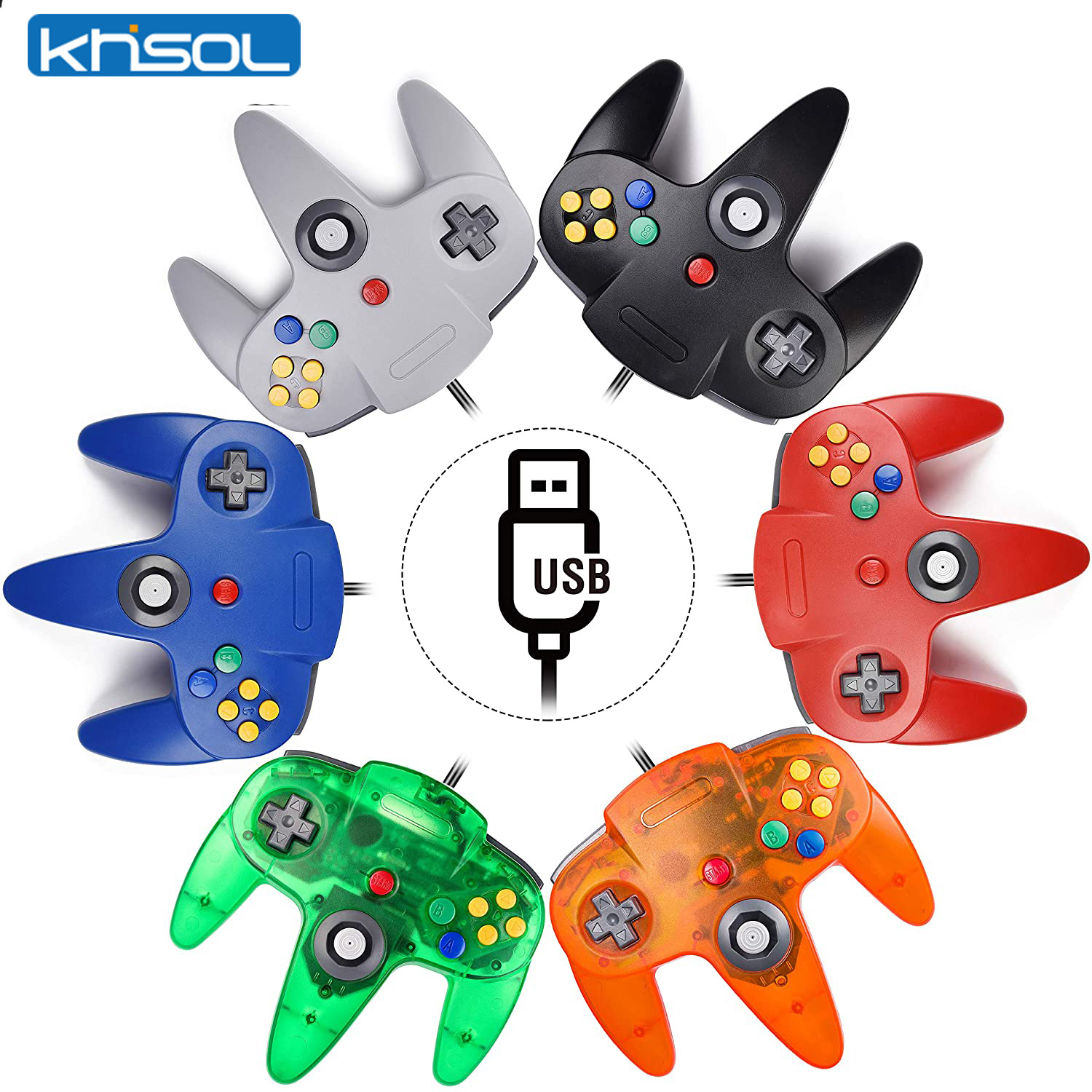 Retro Gaming Kit - N64 contrôleur classique USB filaire télécommande