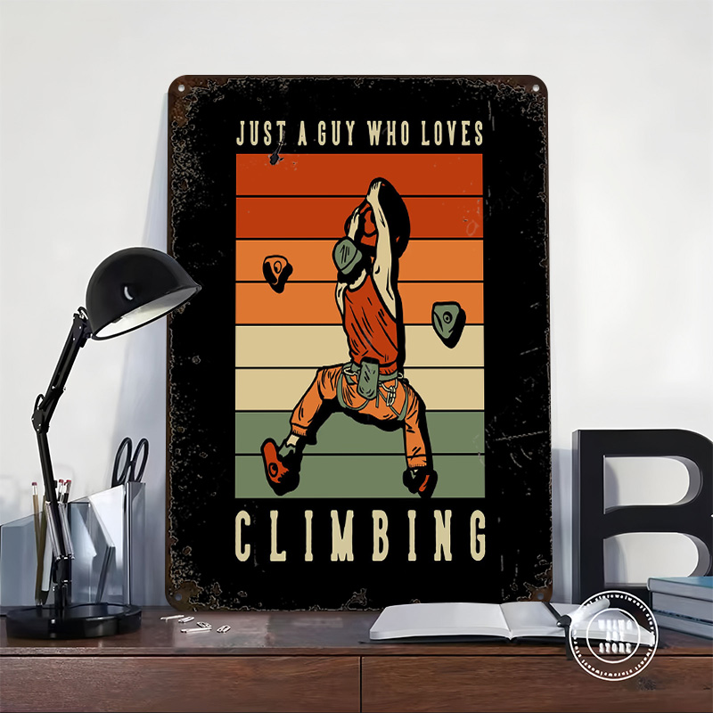 Affiche en tôle rétro 'Climbin - Retro Gaming Guy avis et prix