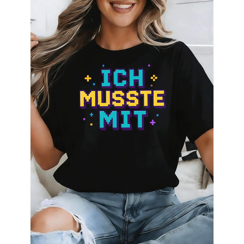 Ich Musste Mit German Meme T-S - Retro Gaming Fonts avis et prix